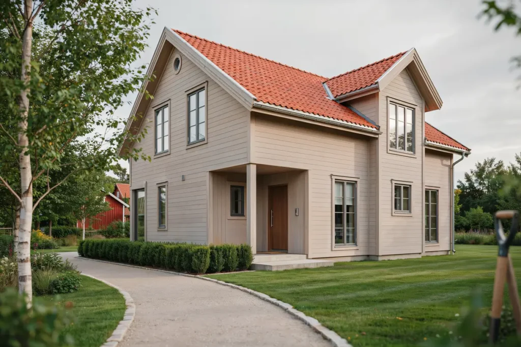 fasadrenovering med nya panelbr dor p villa i onsala