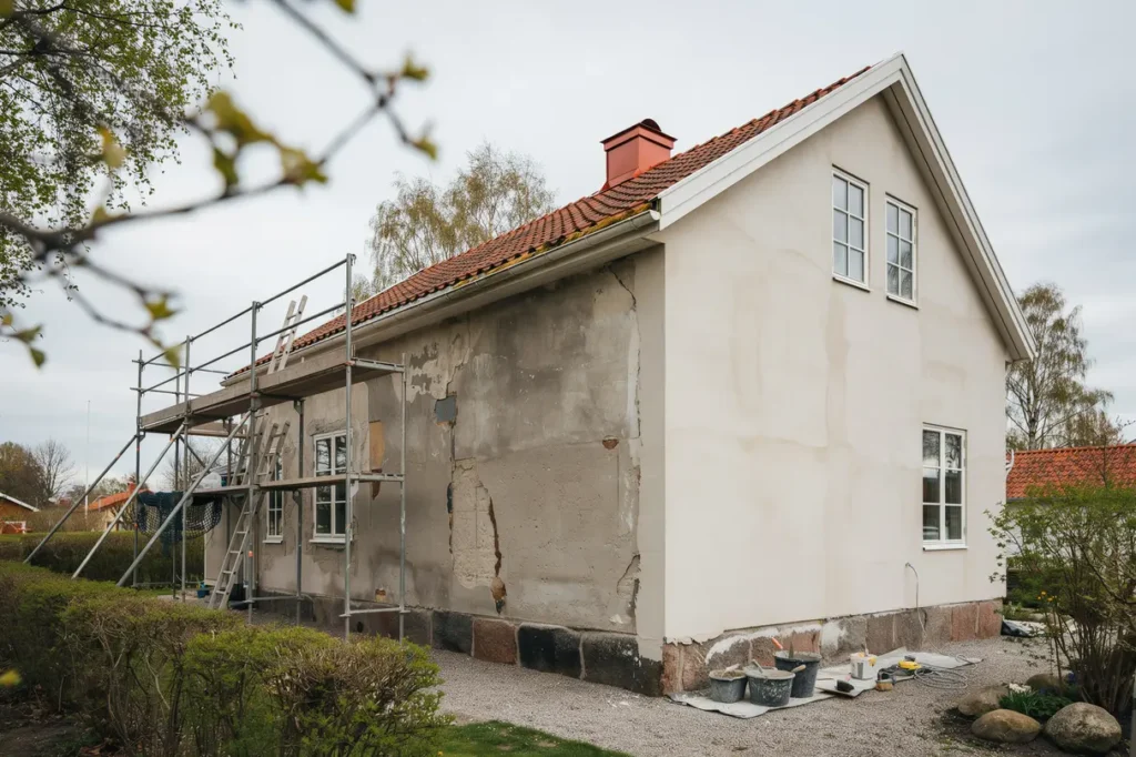 putsa om fasaden p r tt s tt tecken metoder och kostnader f r villa gare